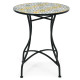 28 Inches Mosaic Round Table with Exquisite Floral Pattern