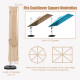 Parasol Offset Cantilever Umbrella Cover with Fiberglass Rod