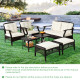 7 Pieces Outdoor Patio Furniture Set with Waterproof Cover