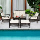 7 Pieces Outdoor Patio Furniture Set with Waterproof Cover