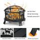 26 Inches Outdoor Fire Pit with Spark Screen and Poker