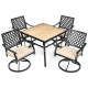 5-Piece Outdoor Patio Dining Set with Soft Cushions