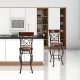 360 Degree Swivel Bar Stools Set of 2 with Leather Padded Seat