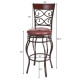360 Degree Swivel Bar Stools Set of 2 with Leather Padded Seat