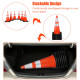 6 Pieces 28 Inch PVC Fluorescent Reflective Road Parking Cones