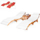 3 Pieces Wooden Folding Patio Lounge Chair Table Set