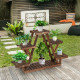 Wood Plant Stand Triangular Shelf 6 Pots Flower Shelf