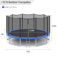 15 Feet Trampoline with Enclosure Net Spring Pad and Ladder