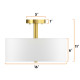 3-Light Semi Flush Mount Ceiling Light Fixture Glass Drum Pendant Lamp
