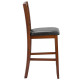 Set of 2 Bar Stools 25 Inch Counter Height Chairs with PU Leather Seat