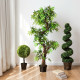 2-Set 4 Feet Artificial  Décor Green Boxwood Spiral Tree