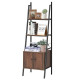 Ladder Shelf 3 Tier Bookcase Metal Frame Bookshelf 