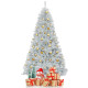7.5 Feet Hinged Unlit Artificial Silver Tinsel Christmas Tree