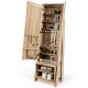  2-in-1 Wooden Cosmetics Storage Cabinet with Full-Length Mirror and Bottom Rack