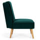 Velvet Accent Chair with Rubber Wood Legs for Living Room