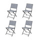 Set of 4 Patio Folding Rattan Dining Chairs for Camping and Garden