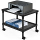 2-Tier Rolling Under-Desk Printer Stand with Storage Shelf for Home/Office