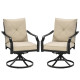 Set of 2 Patio Swivel Dining Chairs with Cushions