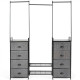 8 Drawer Fabric Dresser with Rack Multifunctional Storage Tower Metal