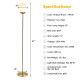 67 Inch Frosted Glass Globe Floor Lamp 9W LED Bulb