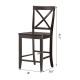 24 Inch 2 Pack Rubber Wood Frame Kitchen Chairs