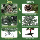 8 Feet Snow Flocked Hinged Christmas Tree with 1651 Branch Tips and Pine Cones