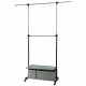 2-Rod Adjustable Garment Rack with Shelf and Storage Boxes