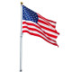16 Feet Sectional Telescoping Flagpole Kit with an American Flag