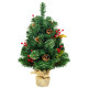2 Feet Artificial Christmas Countertop Tree with Burlap Wrapped Base