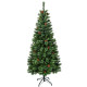 7 Feet Premium Hinged Artificial Christmas Tree with Pine Cones