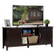 Entertainment Wood TV Stand for Up to 65 Inches Flat Screen with Storage Cabinets
