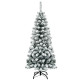 4.5 Feet Unlit Hinged Snow Flocked Artificial Pencil Christmas Tree with 242 Branch
