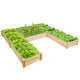 U-Shaped Wooden Garden Raised Bed for Backyard and Patio