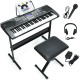 61-Key Electronic Keyboard Piano Starter Set with Stand Bench and Headphones