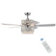 Modern Crystal Ceiling Chandelier Fan With Light Chrome Finished 