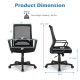 Height Adjustable Mid Back Task Chair Mesh Office Chair with Lumbar Support