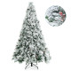 7 Feet Snow Flocked Christmas Tree with Pine Cone and Red Berries