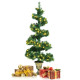 4 Feet Pre-lit Spiral Entrance Artificial Christmas Tree with Retro Urn Base