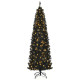 Pre-lit Christmas Halloween Tree with PVC Branch Tips and Warm White Lights