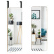 Wall Mounted Over the Door Bamboo Frame Hanging Frameless Mirror Decor