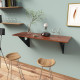 40 x 14 Inch Wall-Mounted Desk Rubber Wood Dining Table with Sturdy Steel Bracket