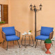 3 Pieces Patio Birstro Furniture Set with Armrest and Soft Cushions