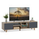 63 Inch TV Stand Console with 2 Doors and Open Shelves