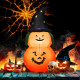 5 Feet Halloween Inflatable LED Pumpkin with Witch Hat