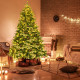 6.5 Feet Pre-lit Snow Flocked Hinged Artificial Christmas Tree