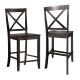 24 Inch 2 Pack Rubber Wood Frame Kitchen Chairs