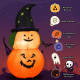5 Feet Halloween Inflatable LED Pumpkin with Witch Hat