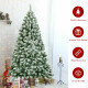 6 Feet Snow Flocked Artificial Christmas Tree Hinged with 928 Tips
