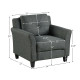 Upholstered Fabric Single Sofa Chair with Tufted Backrest