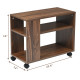 3-tier Side Table with Wheels & Large Storage Shelf